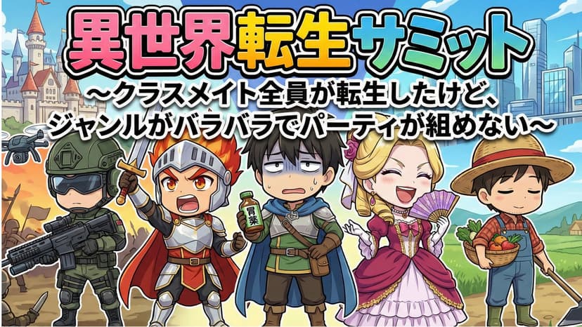 異世界転生サミット～クラスメイト全員が転生したけど、ジャンルがバラバラでパーティが組めない～