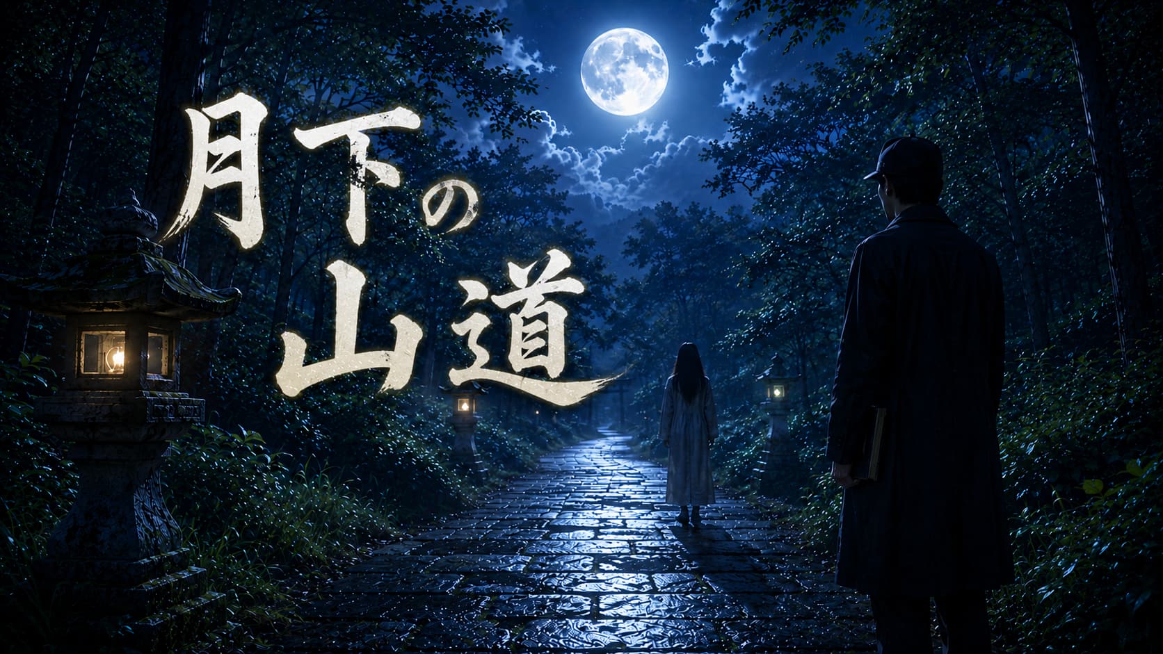 月下の山道
