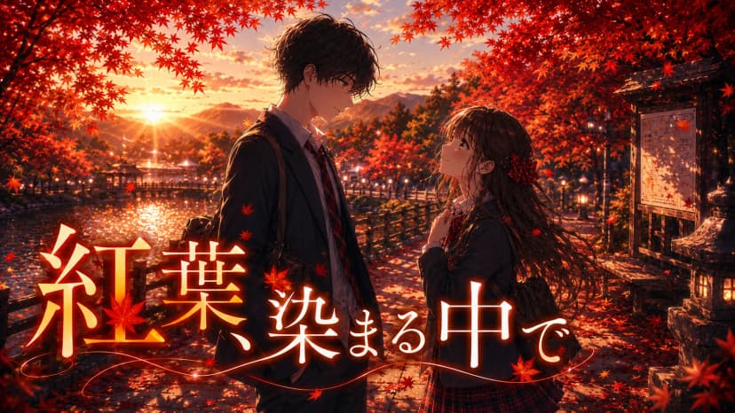 紅葉、染まる中で