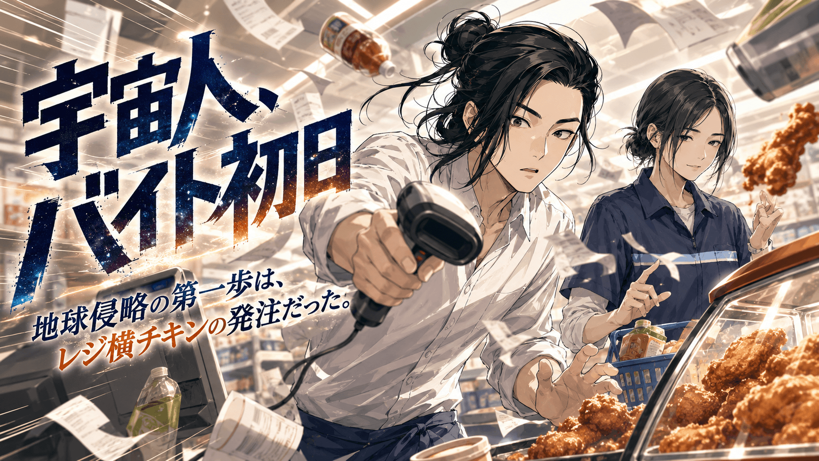 宇宙人、バイト初日