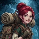 큰 가방을 멘 작은 소녀