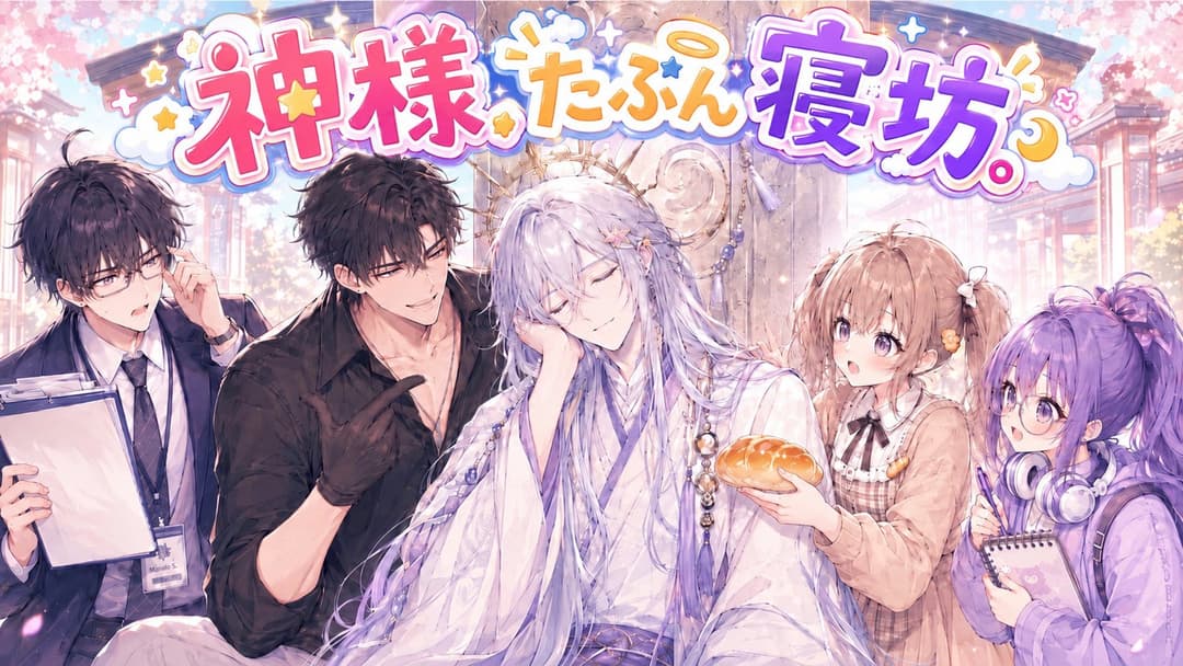 神様、たぶん寝坊。 background image