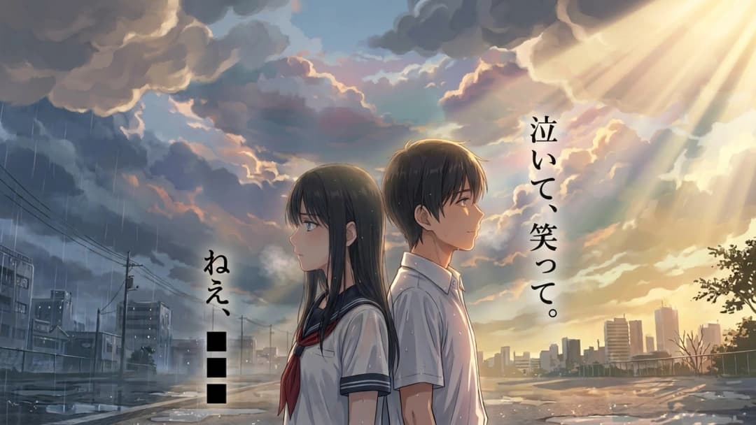 泣いて、笑って。ねえ。■■■。 background image